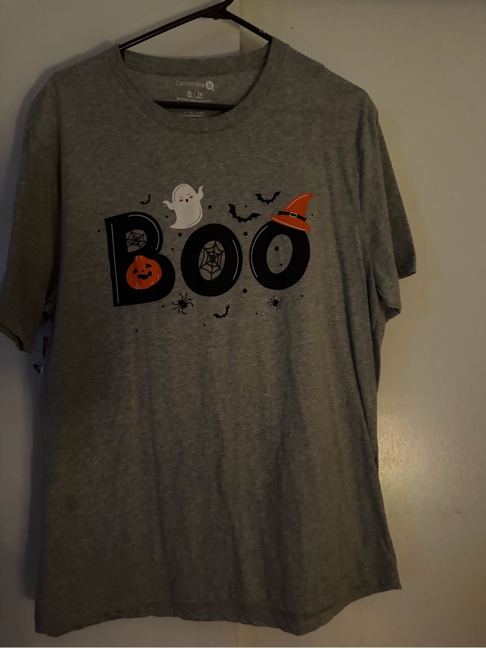 Kids Halloween 'Boo' Graphic Costume Tee - Gray / Orange